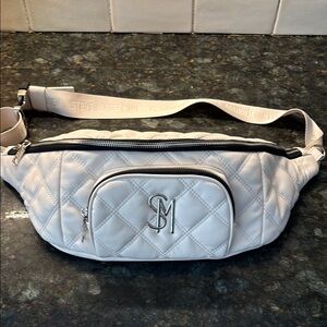 Steve Madden Quilted White Belt Bag